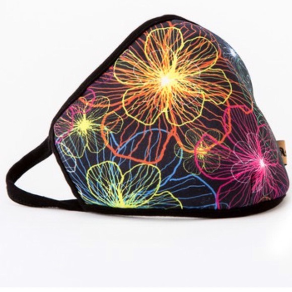 MADE IN USA, Neon Floral Face Mask - Picture 4 of 5